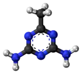 Ball-and-stick model of the acetoguanamine molecule