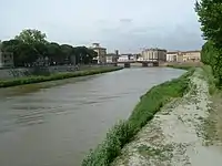 比薩的阿爾諾河，靠近 Ponte della Fortezza（堡壘橋）