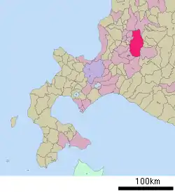 蘆別市在北海道的位置