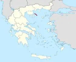 map of Greece with Mount Athos outlined