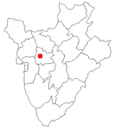 Location of Muramvya in Burundi