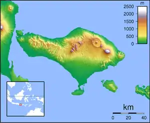 巴杜爾火山在峇厘岛的位置