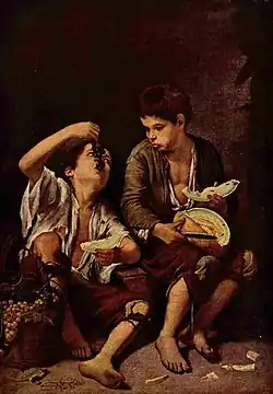 "Beggar Boys Eating Grapes and Melon", Alte Pinakothek.