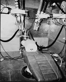 A black-and-white photo of a body counting room at the Rocky Flats Plant