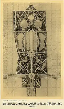 公园的南端，引自1909年芝加哥的规划