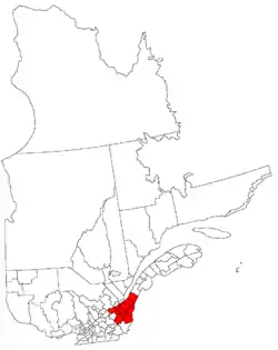 Map of Chaudière-Appalaches within Quebec.