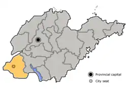 菏泽市在山东省的地理位置