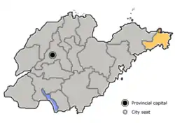 威海市在山東省的地理位置