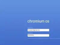 ChromiumOS Cherry（櫻桃）的登錄螢幕截圖。（運行在VMware上）