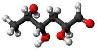 Ball-and-stick model of the colitose molecule