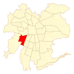 Map of the Cerrillos commune within Greater Santiago