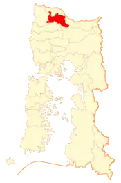 Location of Osorno commune within Los Lagos Region