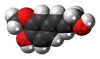 Space-filling model of the coniferyl alcohol molecule