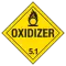 A diagonal placard with warning corrosive