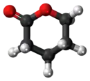 Ball-and-stick model of the δ-valerolactone molecule