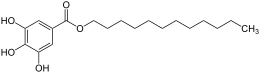 Skeletal formula of dodecyl gallate