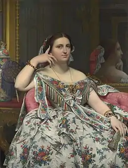 《靜坐的墨瓦特雪夫人》（Madame Moitessier Seated），1856年，收藏於英國國家美術館