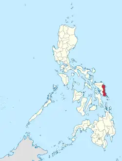 Map of the Philippines with Eastern Samar highlighted