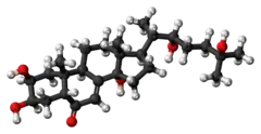 Ball-and-stick model of the ecdysone molecule