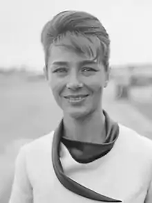 Promotional photograph of Emmanuelle Riva smiling and looking to the front