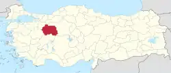 Location of Eskişehir Province in Turkey