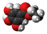 Space-filling model of ethyl gallate