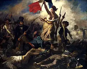 領導民眾的自由女神（1830年、羅浮宮美術館所藏）"La Liberté guidant le peuple"