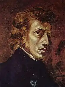 肖邦畫像（1838年、羅浮宮美術館所藏）"Portrait de Chopin"