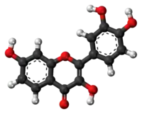 Ball-and-stick model of the fisetin molecule