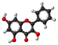 高良姜素分子式的球棒模型