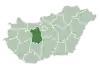 Map of Hungary highlighting Fejér County