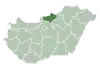 Map of Hungary highlighting Nógrád County