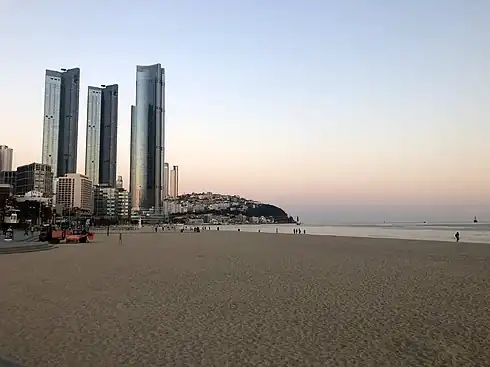 Haeundae Beach and Haeundae LCT The Sharp.jpg