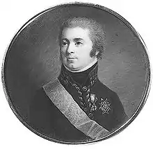 Round portrait of clean shaven man in Swedish military uniform