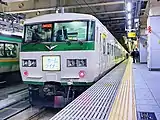 185系「Home Liner 小田原」（2019年11月11日 新宿站）