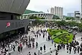 遊行人士到達香港單車館終點