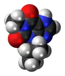 Space-filling model of the IBMX model