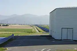 Start of the Virgo north arm; in the foreground on the right, the central building.