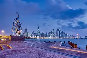 Doha skyline at night