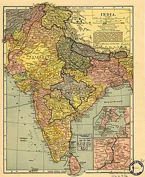 多德、米德联合公司1903年出版的英属印度地图