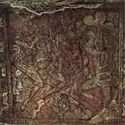 漂浮的舞蹈图像（Floating Figures Dancing,）， 壁畫，大约（Circa）制作于公元850年， 印度