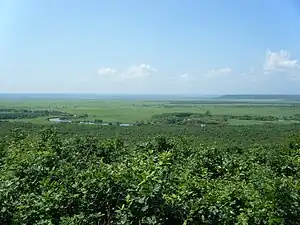 細岡展望台看到的濕地及釧路川景色