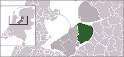 Location of Dronten in Flevoland and Netherlands