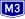 Hungarian M3 motorway shield