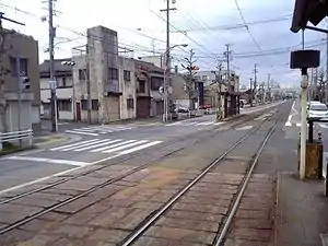 從赤岩口、運動公園前方向乘車處望向豐橋站前乘車場（2010年1月）