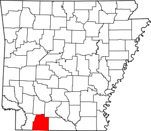 Map of Arkansas highlighting Columbia County