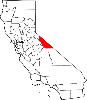 Map of California highlighting Mono County