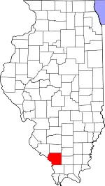 Map of Illinois highlighting Jackson County