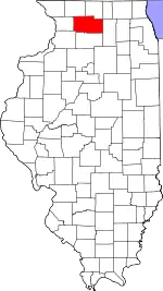 Map of Illinois highlighting Ogle County