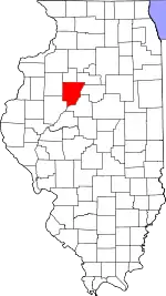 Map of Illinois highlighting Peoria County